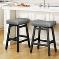 Counter Height Bar Stools Set of 2 - Sturdy 24 in Saddle Seats