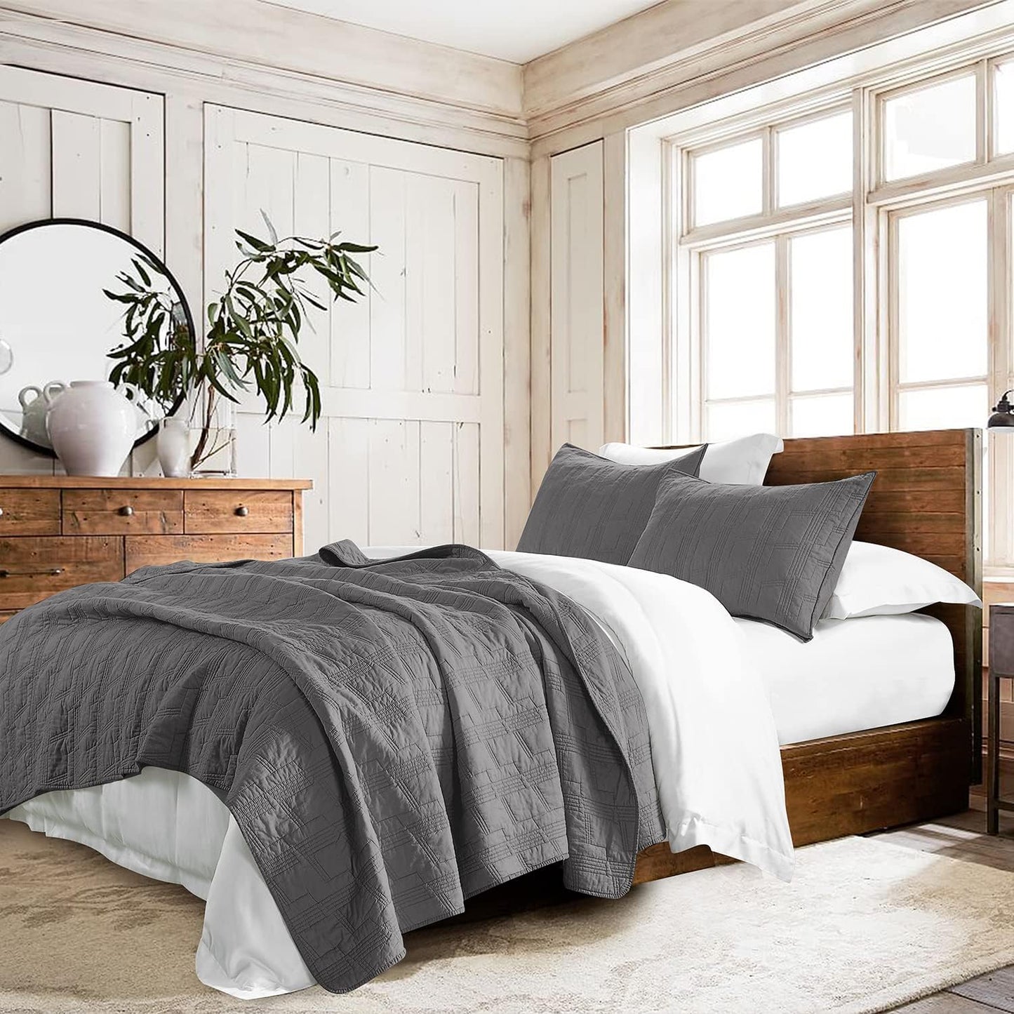 100% Cotton Quilt Set King Size for Cozy All Season Comfort