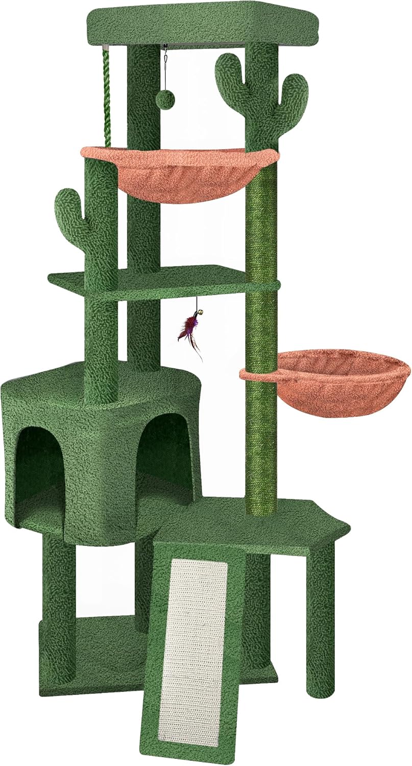 Wang Xin Four Layer Big Cat Tree with Huge Cat Condo and Hammocks