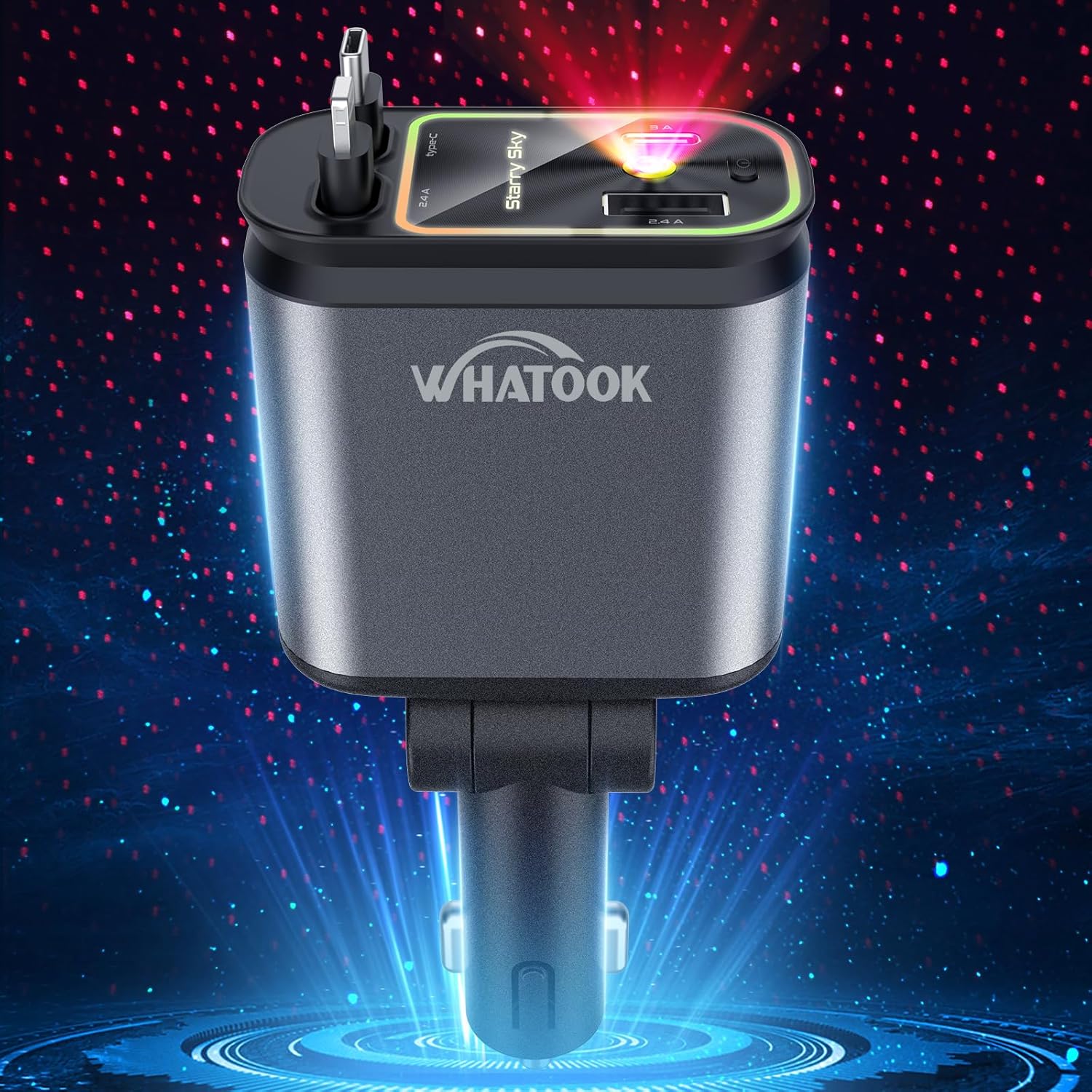 Starlight 4-in-1 Car Charger: Fast USB C Charging