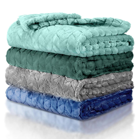 Ultra-Soft Baby Fuzzy Blanket Set - 4 Pcs, Cozy Nursery Essential