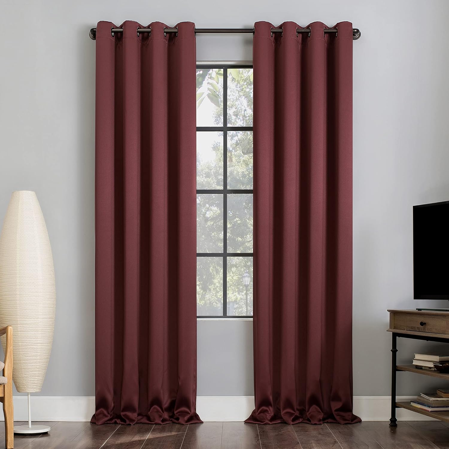 Sun Zero Nordic 100% Blackout Grommet Curtain Panel Pair