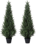 4FT Artificial Cedar Topiary Trees for Outdoors - Set of 2
