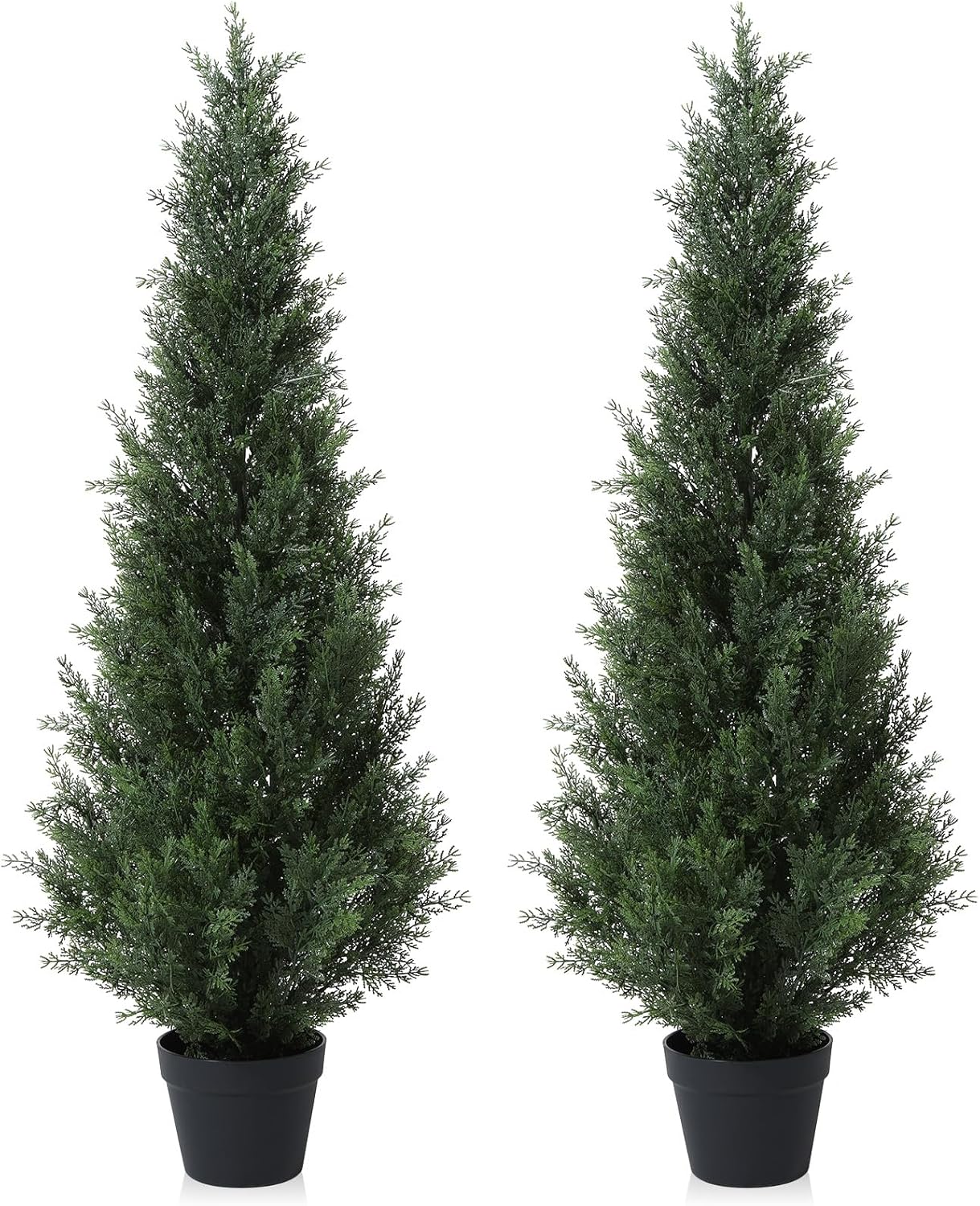 4FT Artificial Cedar Topiary Trees for Outdoor Decor Set of 2