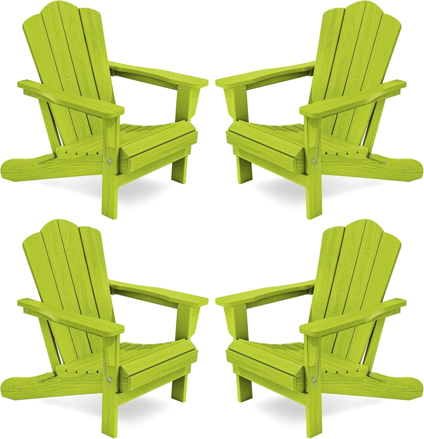 KINGYES Folding Adirondack Chair Set of 4 for Outdoor Relaxation