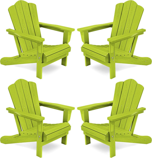 KINGYES Folding Adirondack Chair Set of 4 for Outdoor Relaxation