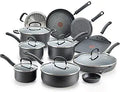 T-fal Ultimate Hard Anodized Nonstick Cookware Set 17 Piece - Durable