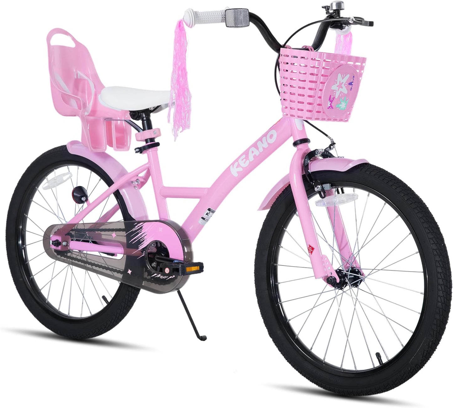 KEANO Zinnia Girls Bike 20in with Doll Seat and Basket