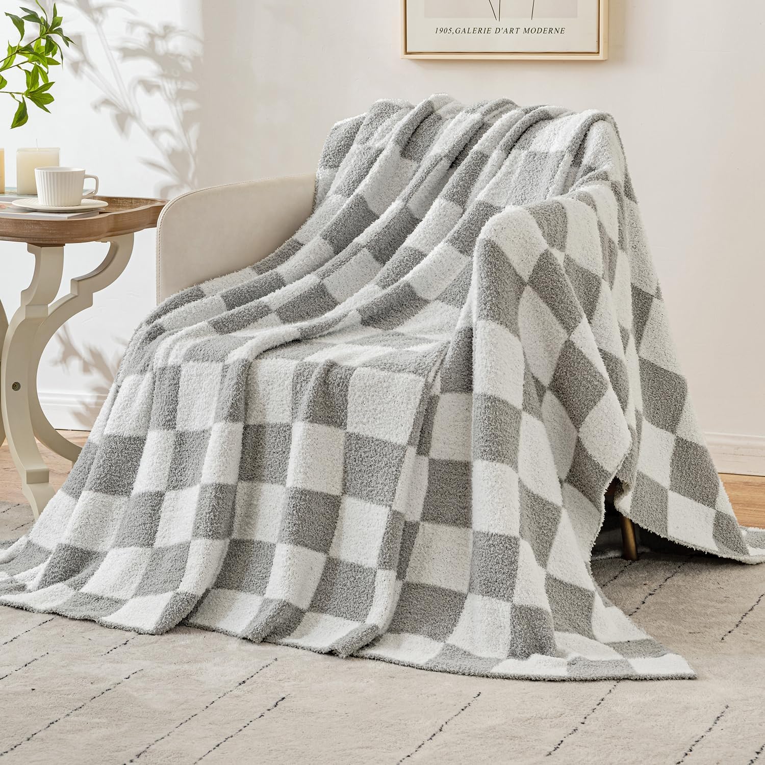 Cozy Checkered Throw Blanket by EMEMA