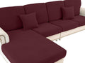 Couch Cushion Covers for Sectional Sofa L Shape Burgundy - 2 Seater