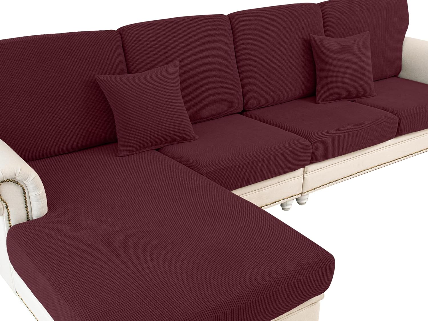 Couch Cushion Covers for Sectional Sofa L Shape Washable Slipcovers