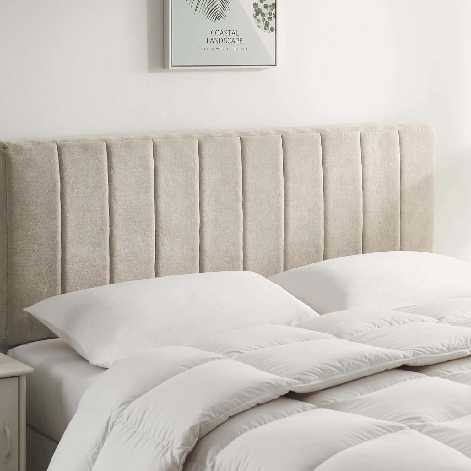 Upholstered Queen Headboard - Easy Assemble Channel Stitched