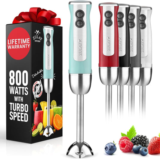 800W Turbo Hand Blender - Effortless Blending - Aqua
