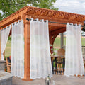 White Outdoor Sheer Curtains 4 Panels 54 x 95 in - Waterproof Patio