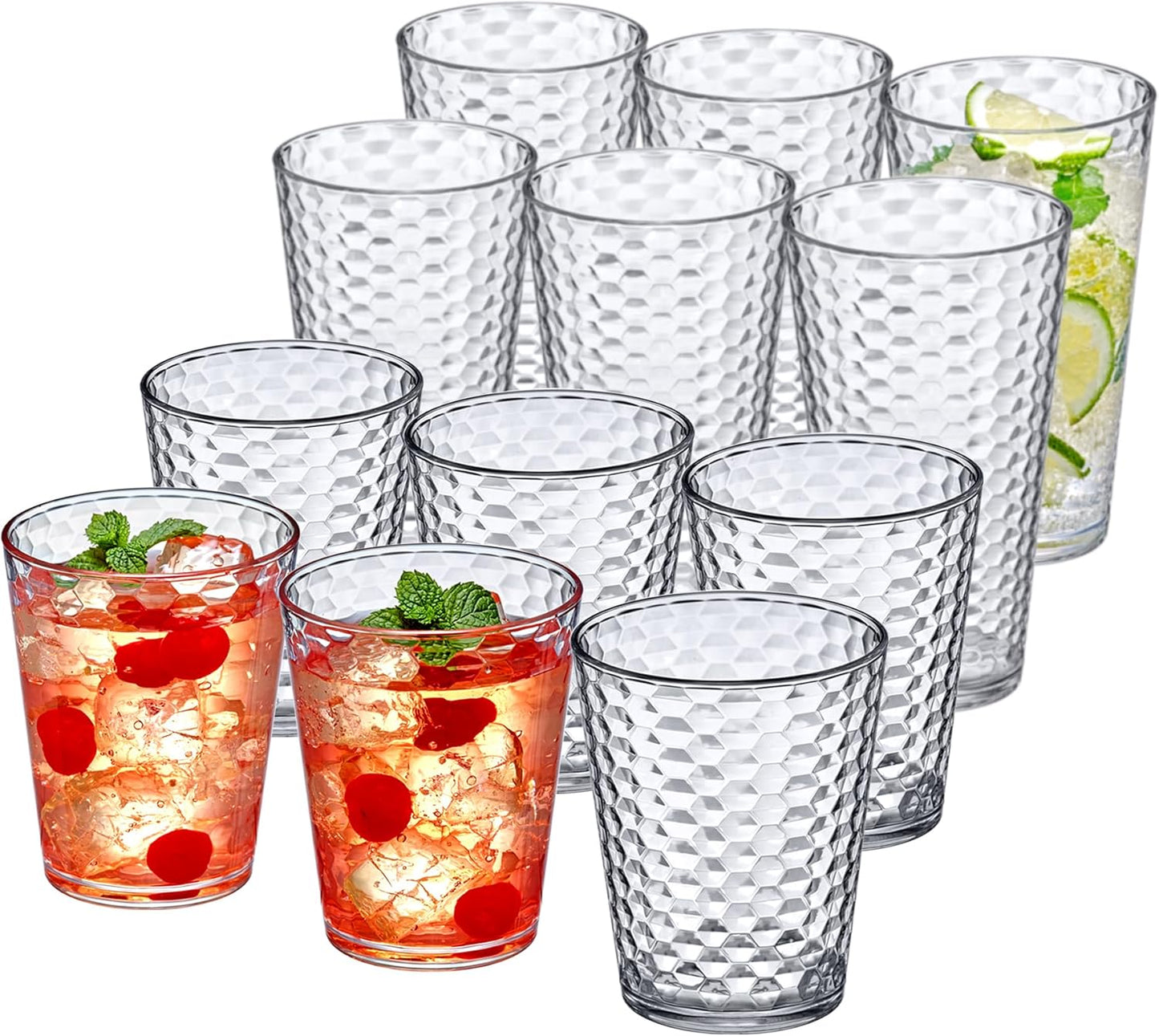 Snowflake Tumblers Set of 12 - Clear Reusable Plastic Cups