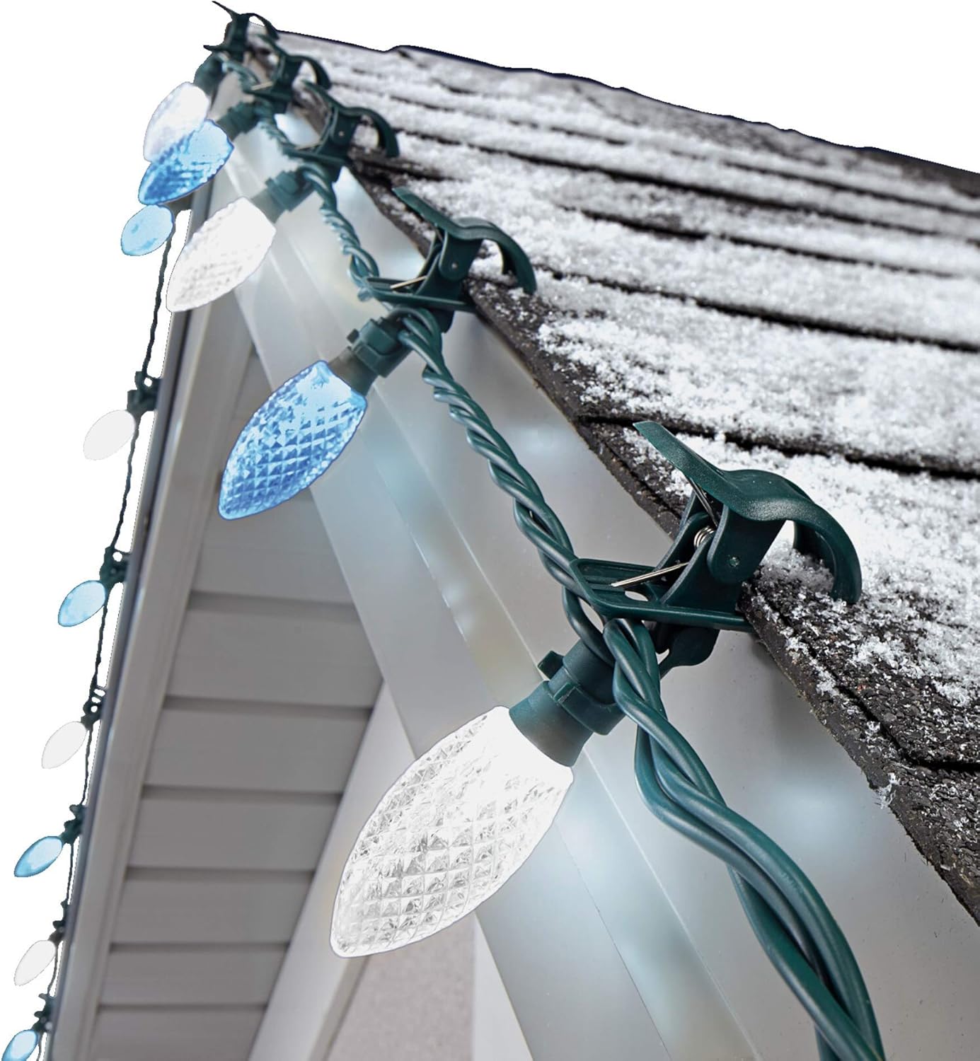 C9 LED Quick Clip Christmas Lights with Built-in Clips for Easy Setup