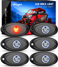 Nilight LED Rock Light 6PCS Underglow Wheel Well Pods - Bright Red