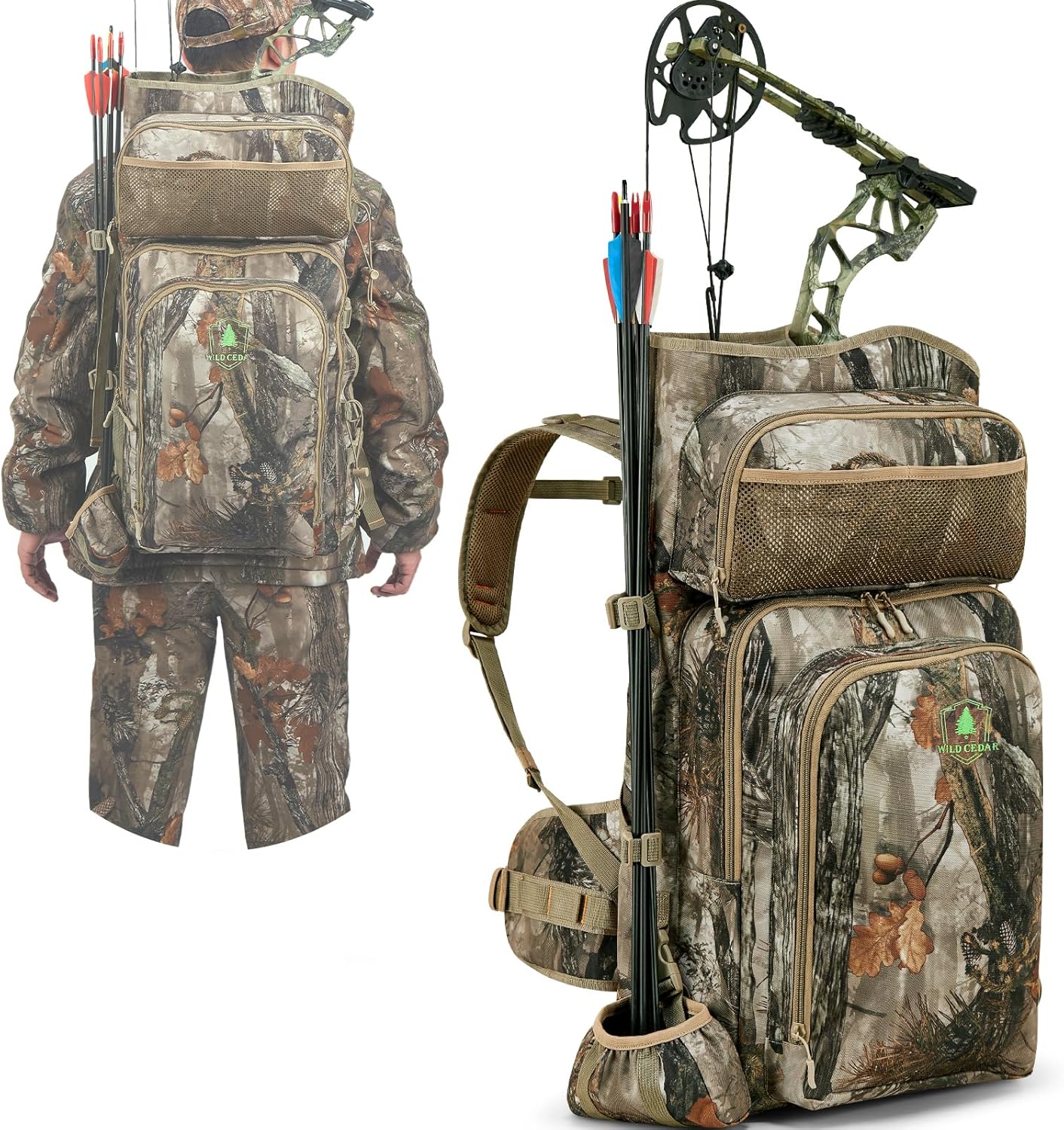 Bow Hunting Backpack for Men with Holder for Deer and Elk
