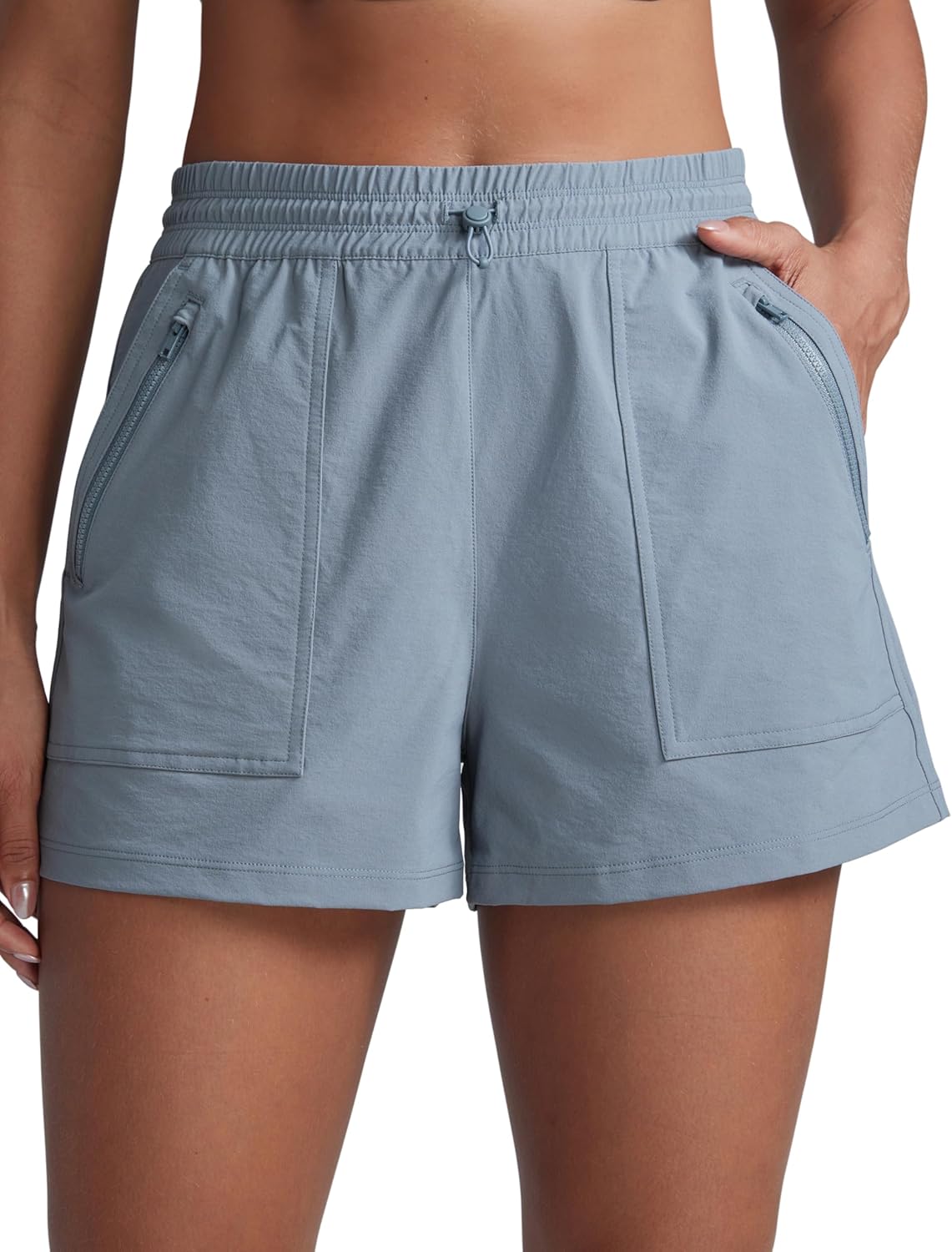 CRZ YOGA Stretch Hiking Shorts for Women with Zip Pockets