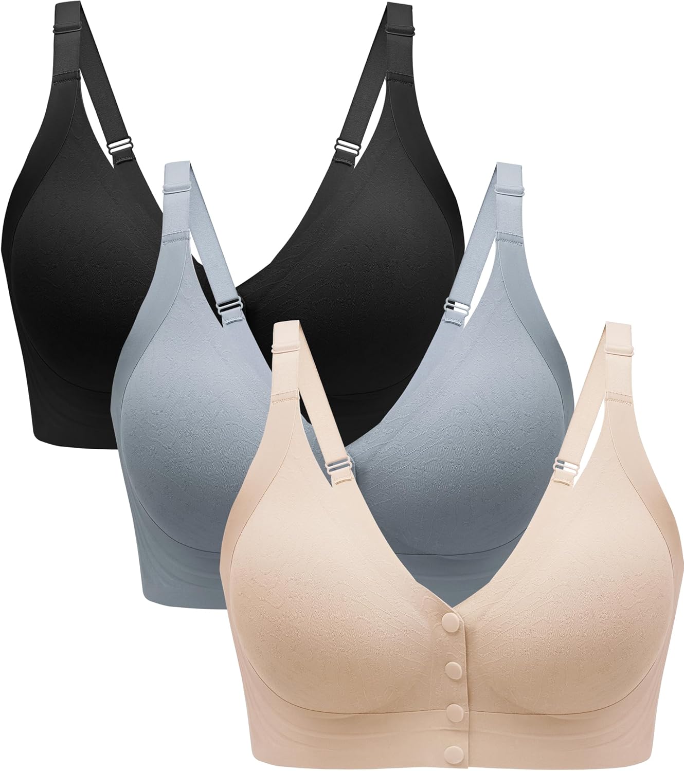 Angelhood Seamless Front Closure Bras with Jelly Support Pack