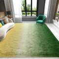 Yellow Green Area Rug 6x9 - Fluffy Gradient Rug for Living Room