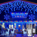 Brightown Blue Icicle Lights 66Ft 736 LED Outdoor - Remote Timer