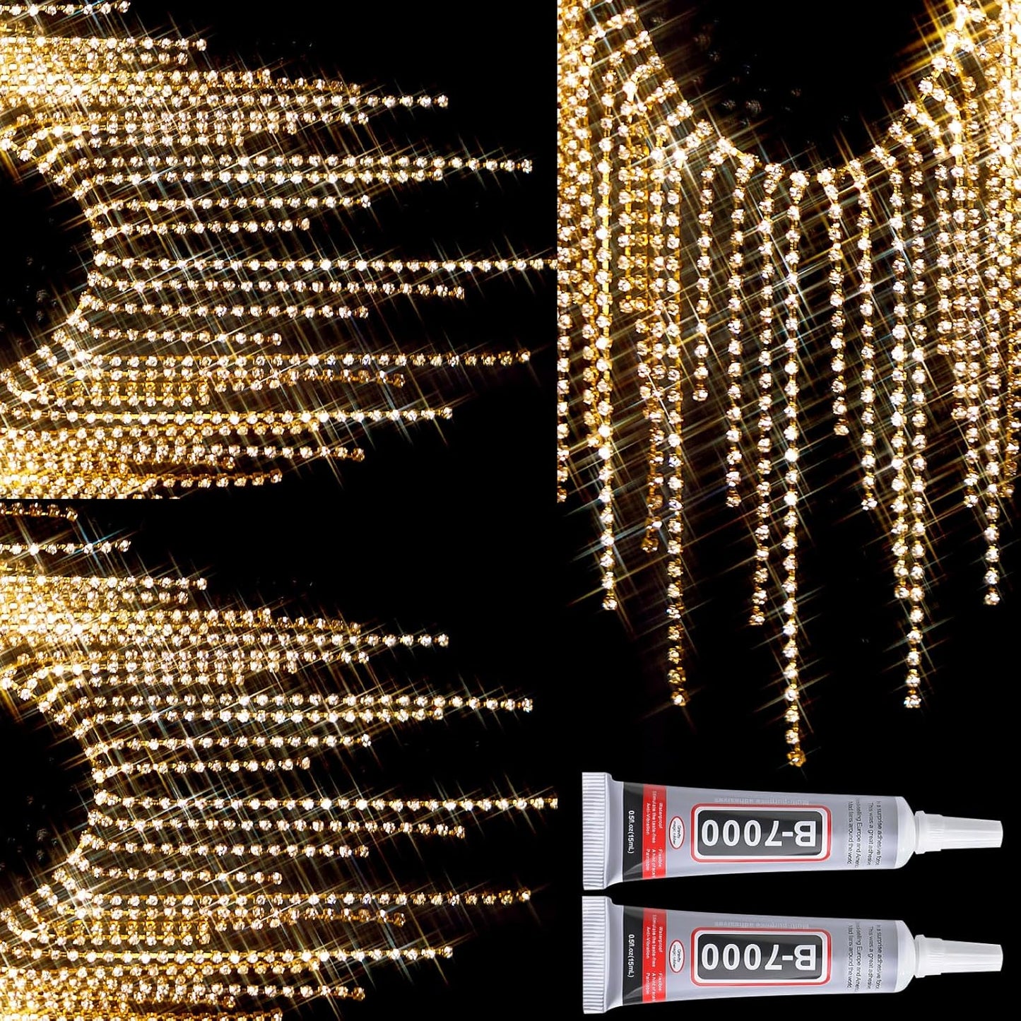Rhinestone Fringe Belt Beaded Ribbon Diamond Tassel Chain for Jeans