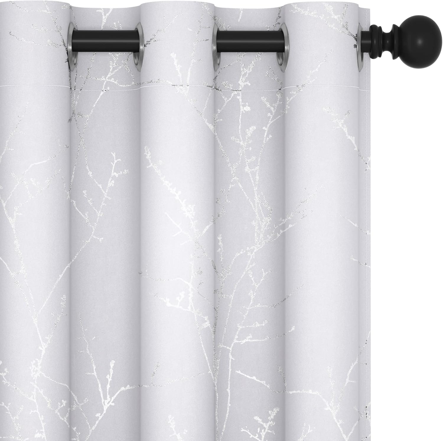 Deconovo Greyish White Curtains for Room Darkening and Insulation