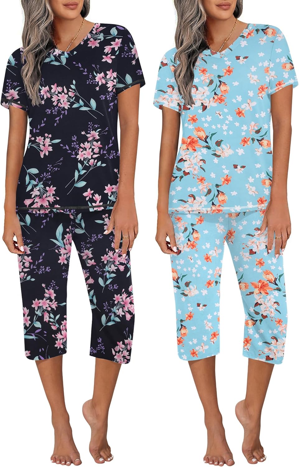 Ekouaer Women's Pajama Sets: Stylish Short Sleeve Pjs for Comfort