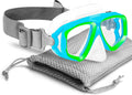 Kids Swim Goggles with Nose Cover Fabric Strap - Youth Snorkel Mask