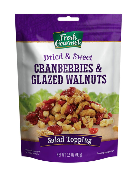 Fresh Gourmet Dried Cranberries & Glazed Walnuts for Salads