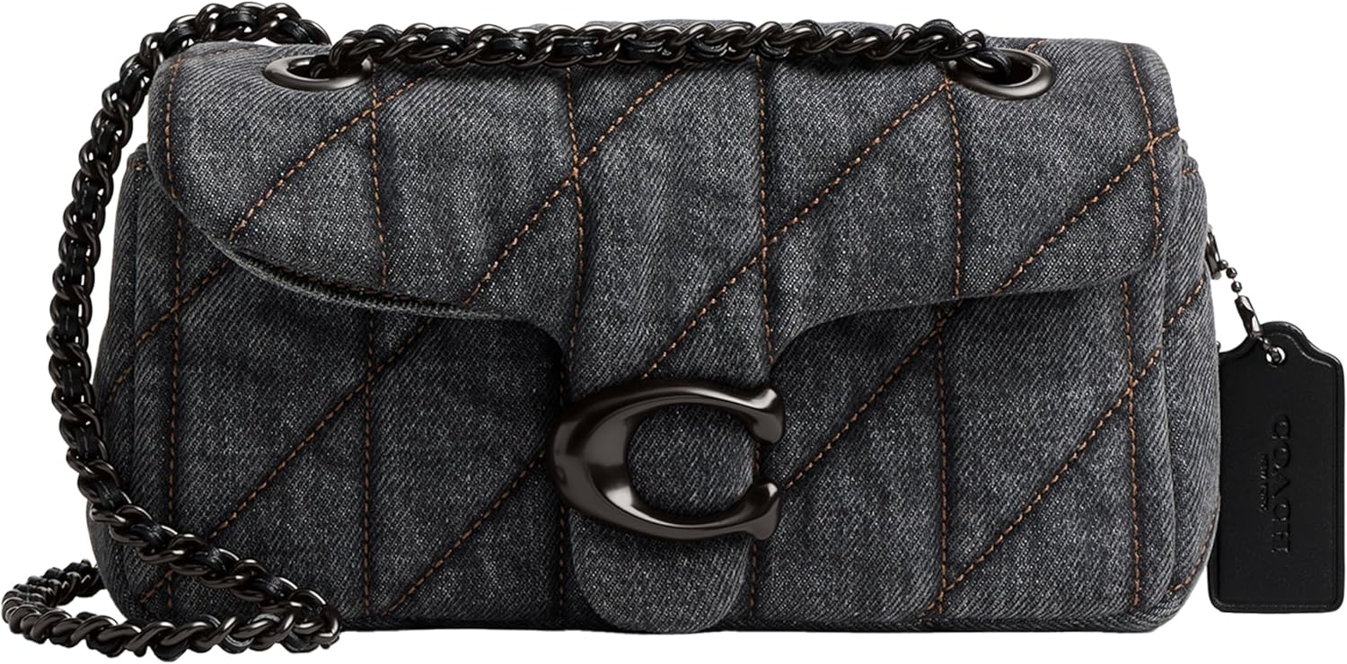 COACH Womens Tabby Shoulder Bag 20: Stylish Denim & Leather Design