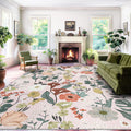 Vintage Floral Area Rug 5x7 Washable Soft Boho Non Slip Carpet