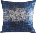 THE-TINOART Navy Gold Jacquard Pillow Cover for Luxury Decor