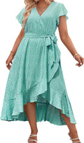 Plus Size Floral Summer Wrap Dress - Flowy Boho Midi