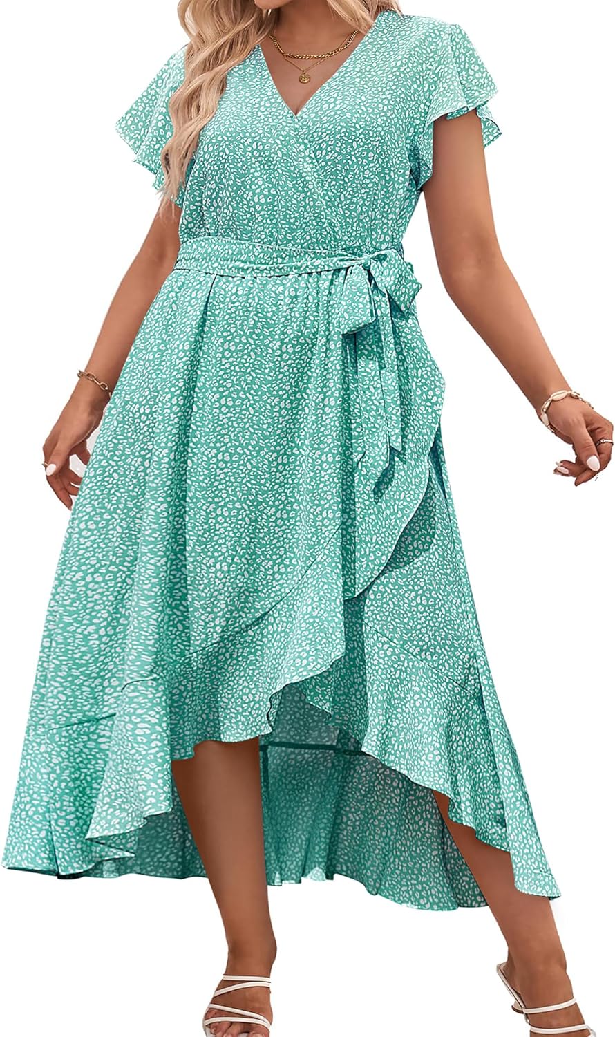 Plus Size Floral Summer Dress for Women - Bohemian Maxi Style