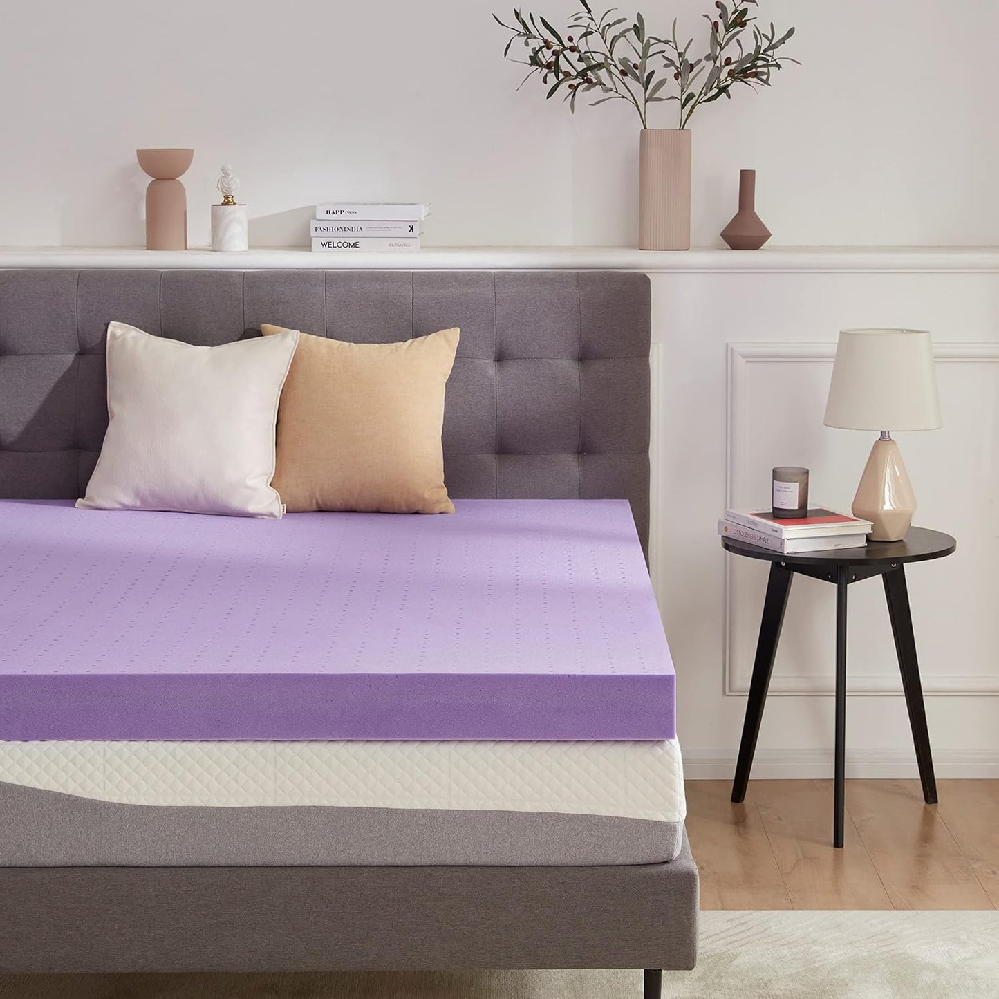 4 Inch Gel Memory Foam Mattress Topper for Comfortable Sleep