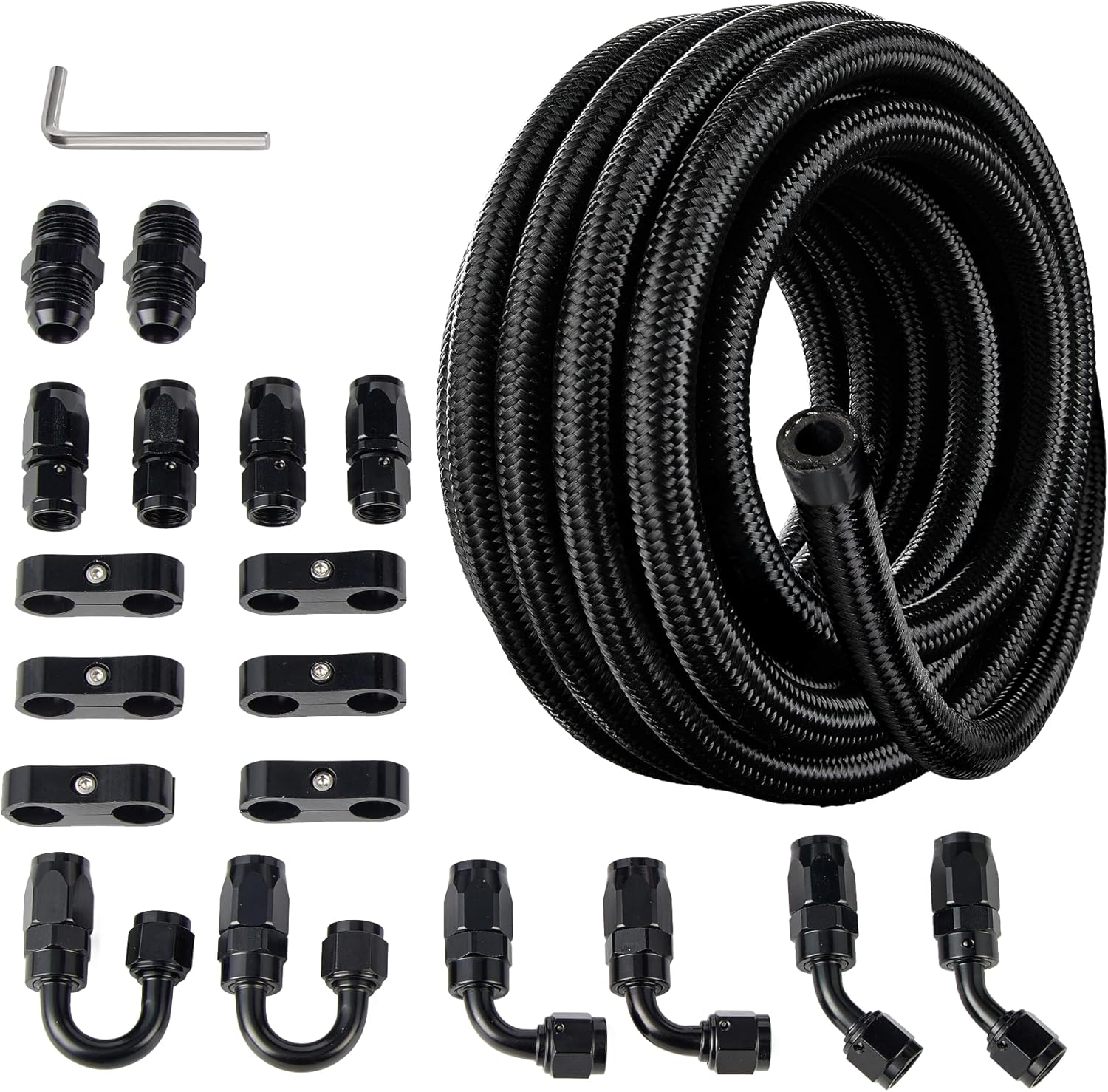 6AN Fuel Line Kit - Durable Nylon Braided Hose for Versatile Use