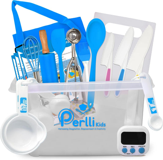 PERLLI Kids Real Cooking Set for Creative Junior Chefs