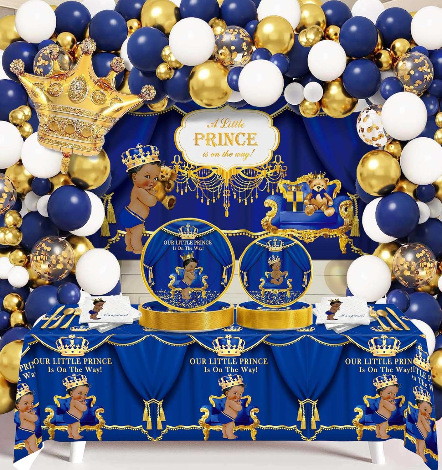 262PCS Royal Prince Baby Shower Decorations for Memorable Events