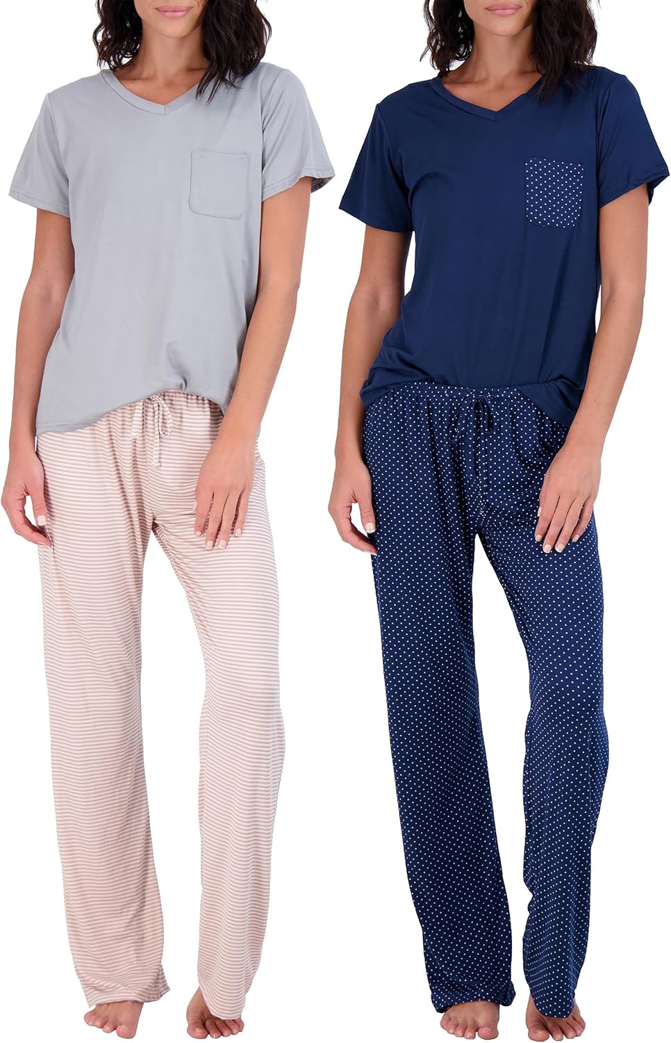 Comfortable Women's Pajama Set - Short & Long Sleeve Options