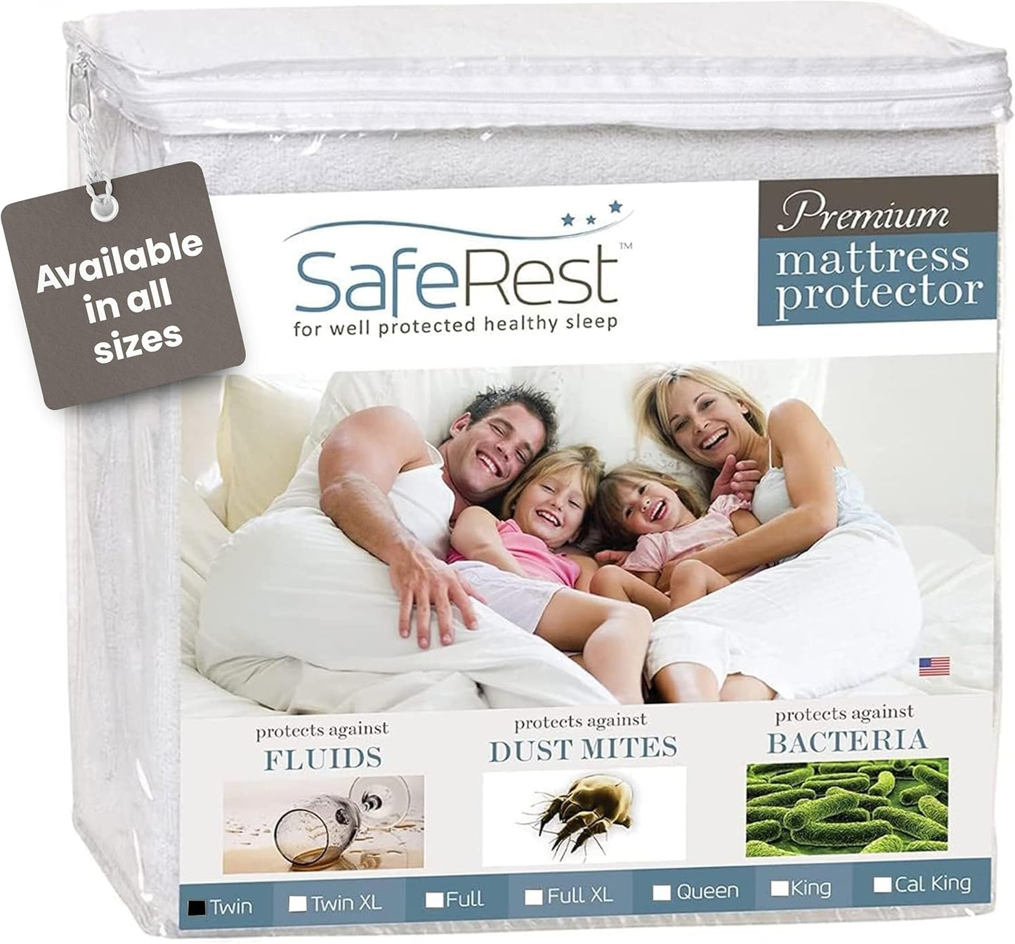 SafeRest Waterproof Twin Size Mattress Protector for Comfort