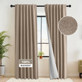 Blackout Flax Linen Curtains 100% Blackout Rod Pocket & Back Tab