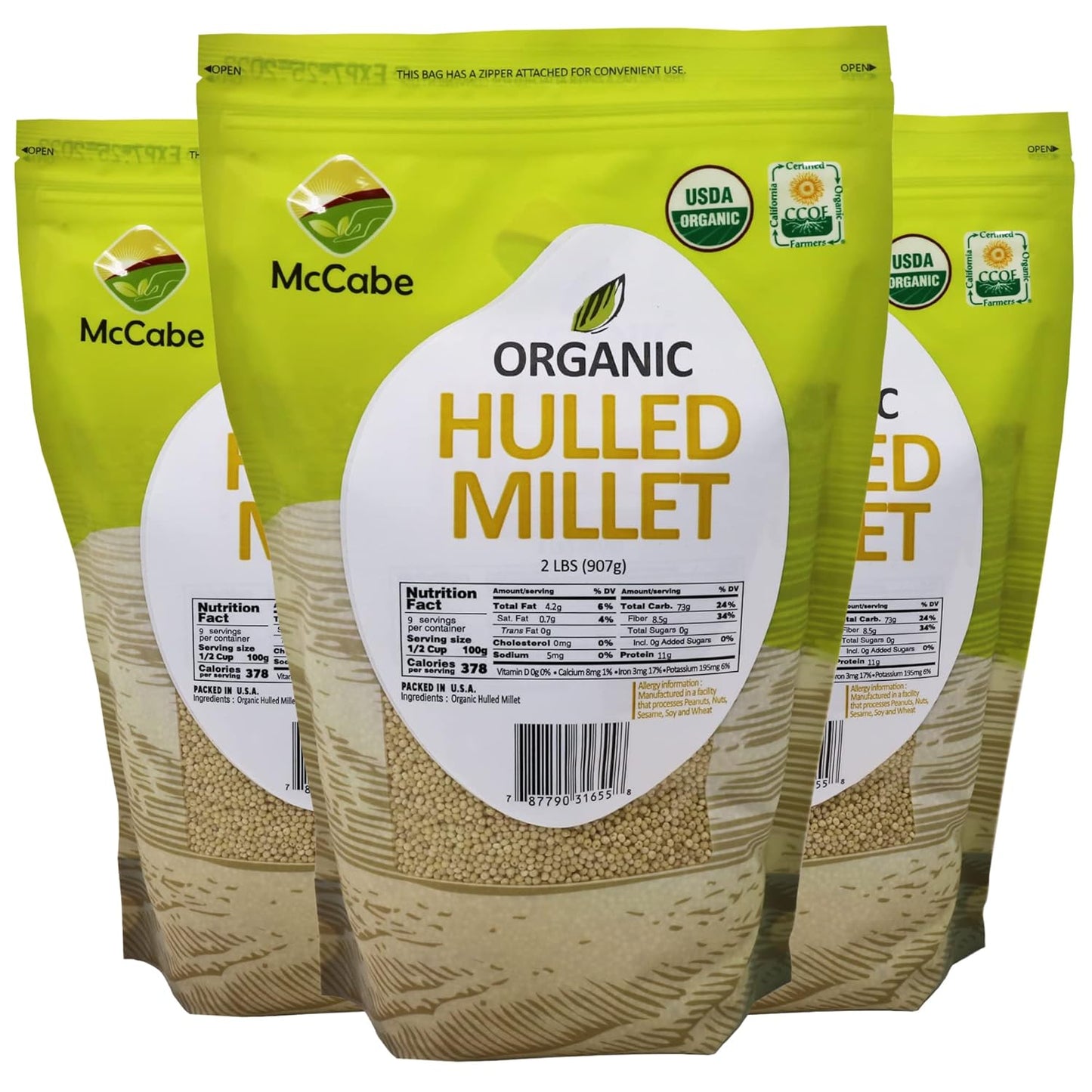 McCabe Organic Hulled Millet - Nutrient-Rich Gluten-Free Grain