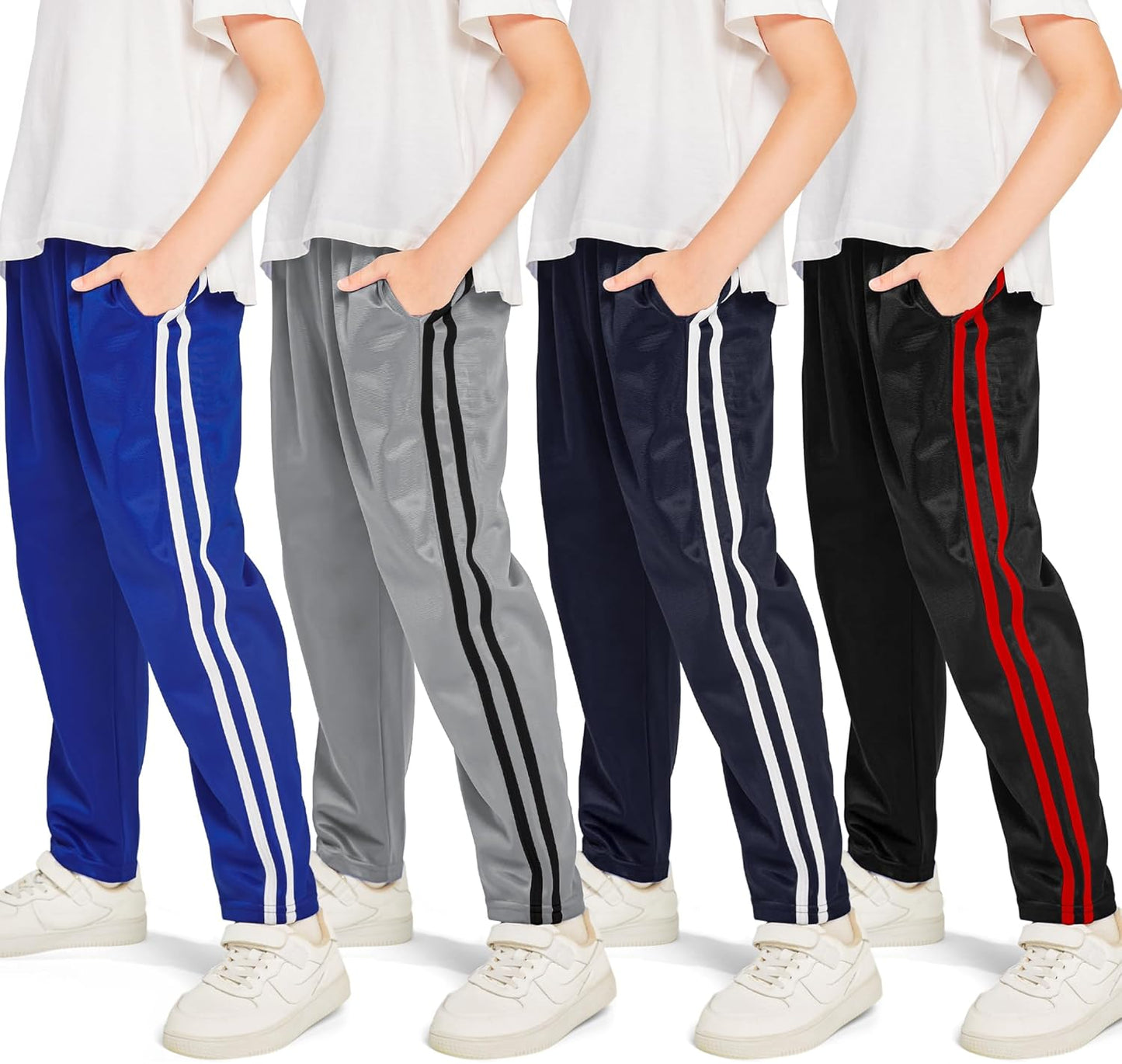 Boys' Fleece-Lined Open Bottom Sweatpants for Active Kids