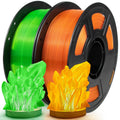 Clear PETG Filament 1.75mm Bundle 2kg - Orange & Fluorescent Green