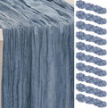 Dusty Blue Cheesecloth Table Runner for Weddings and Parties