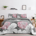 Anibedding King Size Pink Floral Quilt Set - Lightweight All-Season