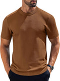 Men's Knit T-Shirt Crewneck Casual Pullover Tee - Comfortable Everyday