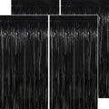 Glittery Black Party Backdrop - 4 Pack 3.2 x 8.2 FT - Perfect for All Occasions!